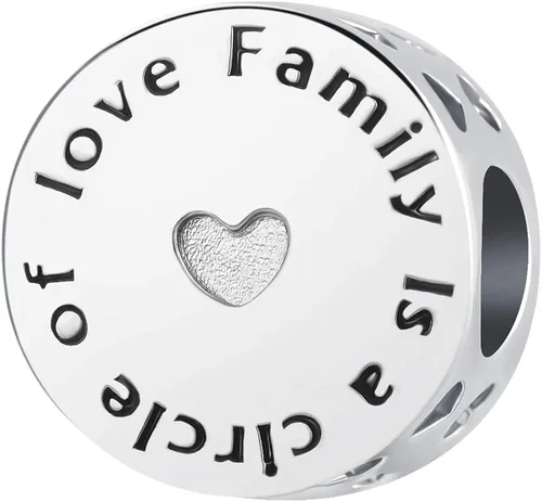 Vista 2 de QeenseKc Dije de círculo de la vida familiar para siempre árbol de la vida para pulsera Pandora