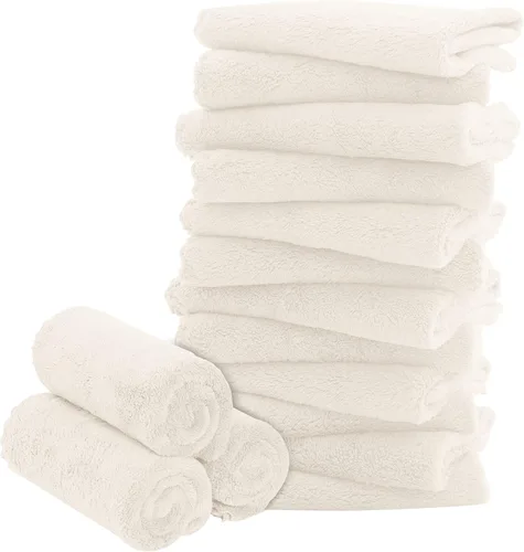 Vista 30 de Paquete de 16 toallitas para bebé - 10x10 pulgadas, vellón de coral - Paños de lavado extra absorbentes y suaves para recién nacidos, bebés y niños