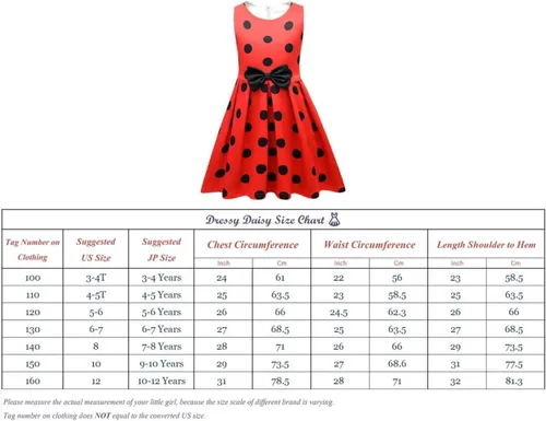 Vista 6 de Dressy Daisy Disfraz de mariquita rojo y negro, a lunares, para niñas, Halloween, fiesta de cumpleaños, verano, uso casual