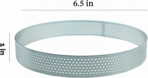 Vista 2 de Keewah Anillo de tarta perforado redondo, 6.5", acero inoxidable