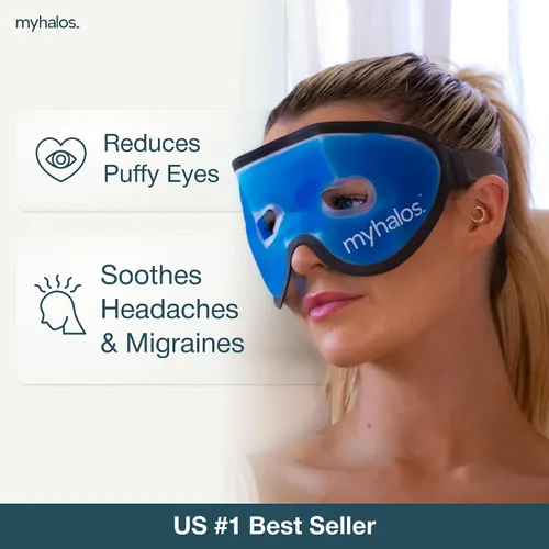 Vista 2 de Máscara refrescante para ojos – Mascarilla de gel reutilizable para ojos – Nuestra máscara de ojos de hielo alivia los ojos hinchados y las ojeras