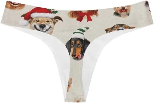 Vista 2 de Dellukee Ropa interior sexy de tanga para mujer, de corte alto, transpirable, elástica, cómoda, calzoncillo