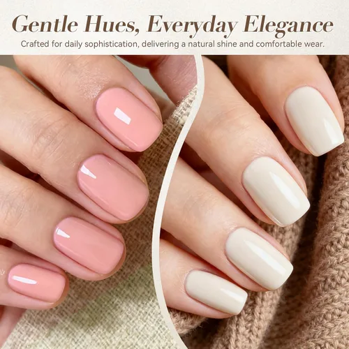Vista 4 de Born Pretty Nude Pink - Juego de 23 esmaltes de uñas de gel, tonos de piel, marrón neutro Sueño viejo