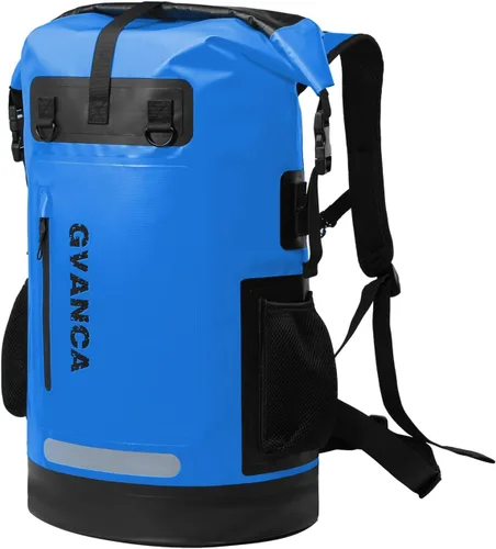 Vista 7 de Mochila seca impermeable con parte superior enrollable, saco seco flotante al aire libre, navegación, canoa, rafting, pesca, camping, 35L