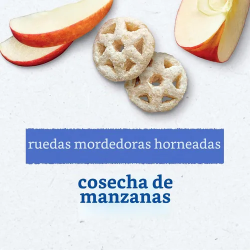 Vista 3 de Gerber Ruedas mordedoras, cosecha de manzana, 1.48 onzas (paquete de 6) Bocadillo para bebé; ruedas de mordedor de cosecha de manzanas; 6 botes