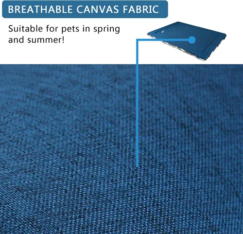Vista 3 de KROSER Alfombrilla para Jaula Reversible (Fría y Cálida), Lavable a Máquina, para Perros Pequeños a XXX-Grandes, Gris, Azul Marino