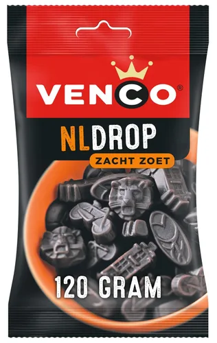 Vista 2 de Venco NL Drop Regaliz Negro Holandés Suave Dulce 4.23 oz 4.23 oz