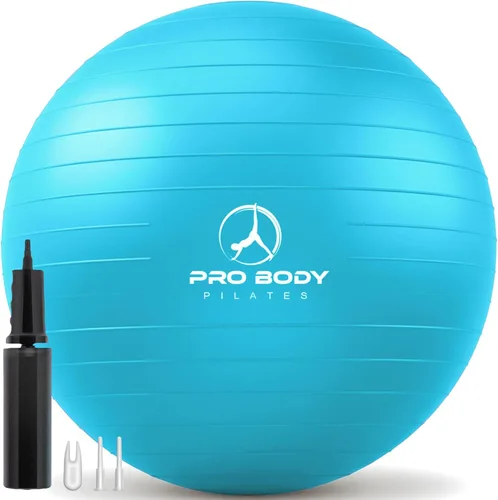 Vista 13 de ProBody Pilates Pelota de Ejercicio - Bola de Balance de Varios Tamaños de Grado de Gimnasio para Fitness, Yoga, Entrenamiento, Embarazo y Terapia
