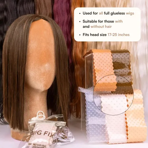 Vista 7 de The Wig Fix by The Renatural - Banda de agarre de silicona antideslizante, patentada, hipoalergénica, transpirable, ligera para un uso seguro en 5