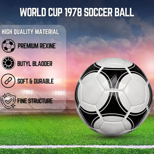 Vista 4 de Copa del Mundo 1978 Tango Argentina Match Balón de fútbol, Tango Soccer Ball Tamaño 5, Regalo de fútbol de entrenamiento de tango para fanáticos