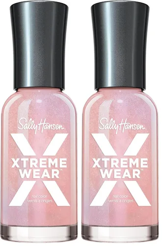Vista 203 de Sally Hansen Xtreme Wear Esmalte de uñas sin rayas, acabado brillante, duradero, resistente a las astillas, transparente, color de uñas plateado 130
