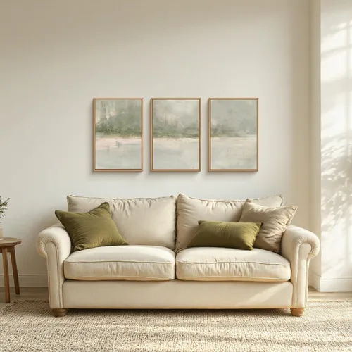 Vista 111 de FWIEXA Juego de Arte de Lienzo Bohemio Enmarcado para Pared, Cuadros Botánicos Verde Salvia Decoración de Pared, Impresiones de Arte de Plantas