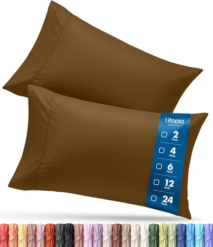 Vista 21 de Utopia Bedding - Juego de 2 fundas de almohada tamaño estándar, con cierre de sobre, tela de microfibra cepillada suave, resistentes al encogimiento