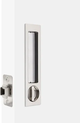 Vista 3 de Dontay Manija de puerta de bolsillo, moderna función de entrada rectangular con llave, pestillo de tracción (dormitorio/baño), herrajes para puerta