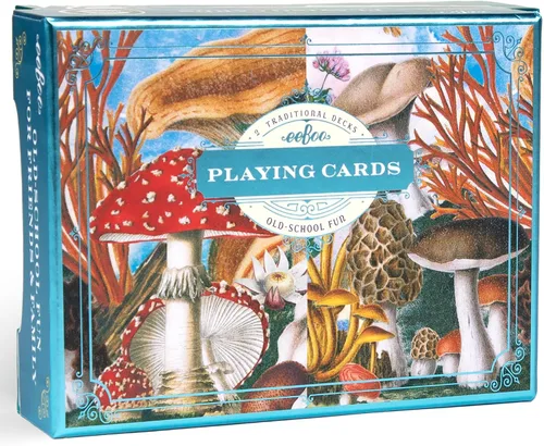 Vista 6 de eeBoo Piece & Love: Decoraciones de Navidad - Naipes para adultos, juego de 2 mazos tradicionales con hermosas obras de arte y bordes dorados