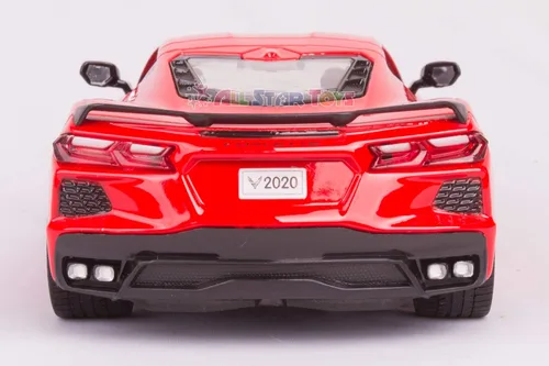 Vista 5 de Motormax 79360 Chevrolet Corvette C8 Stingray Red Timeless Legends 1/24 modelo de auto fundido a presión 2020