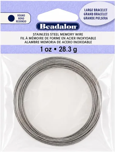 Vista 18 de Beadalon Remembrance - Alambre de memoria de acero inoxidable, resistente, redondo, pulsera, grande, brillante, 8 onzas, aprox. 240 bobinas