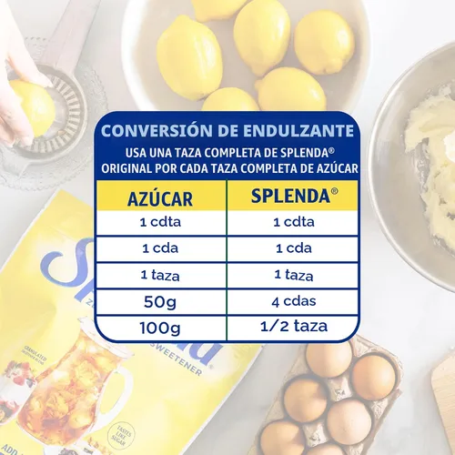 Vista 5 de empaques de edulcorante Splenda granulado, sin calorías