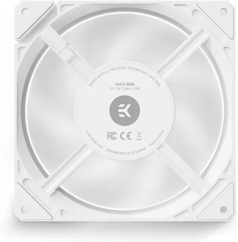 Vista 4 de EKWB Ventilador EK-Loop FPT de 5.512 in, 600-2200 RPM, RGB digital, blanco