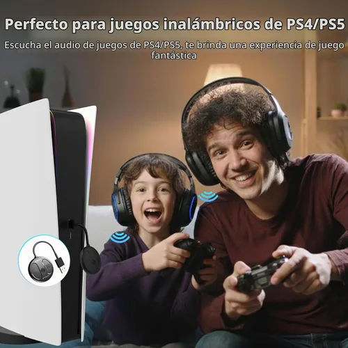 Vista 4 de AMORNO Adaptador Bluetooth USB-C para PS5, adaptador de audio Bluetooth 5.4 para PC, Plug and Play, transmisor de audio inalámbrico para auriculares