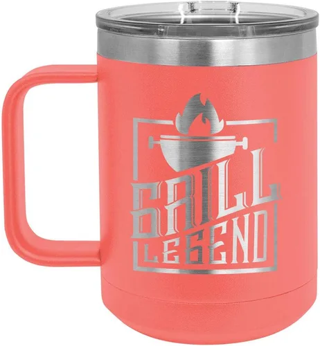 Vista 13 de Grill Legend - Taza de café (15 oz), color negro
