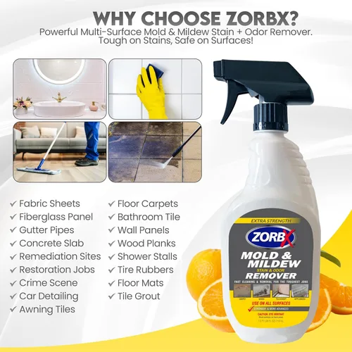 Vista 11 de ZORBX Extra Strength M&M Remover and Cleaner - Spray limpiador sin lejía Fórmula sin exfoliante Removedor de olores multiusos para alfombras