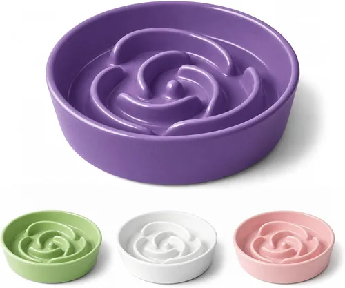 Vista 11 de TRUVIC Recipientes de alimentación lenta para perros de cerámica, tazón de rompecabezas de alimentación lenta de 1.5 tazas para perros que comen