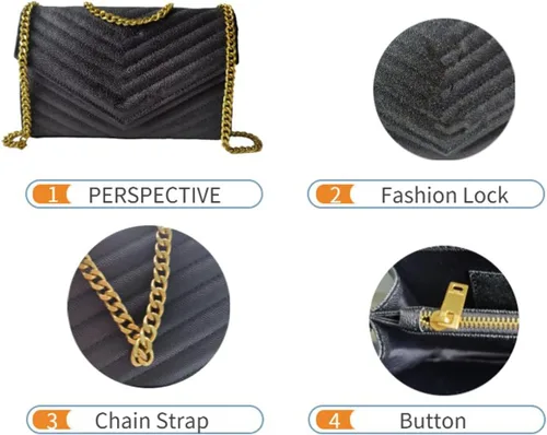 Vista 4 de Bolsos cruzados de lujo para mujer, pequeños y acolchados, bolsos de diseñador y bolsos de hombro, carteras para mujer, Gris (Style 1 Gray), Bolso