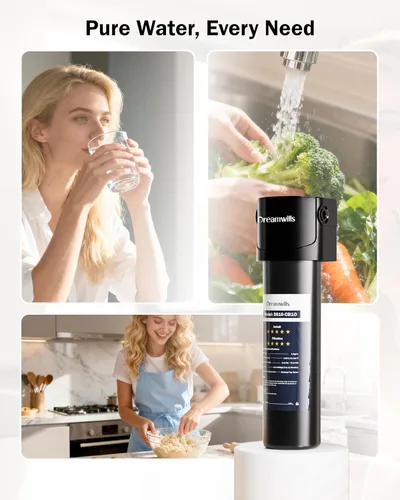 Vista 9 de Dreamwills DS10 - Sistema de filtro de agua para debajo del fregadero, filtración de grifo de cocina de conexión directa de 1.3 GPM, instalación sin
