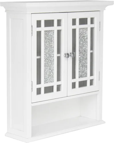 Vista 9 de Teamson Home Windsor - Gabinete de parede removível para sobre el inodoro con 1 estante fijo y 1 estante ajustable, 3 espacios de almacenamiento, 2