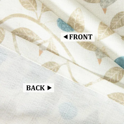 Vista 6 de VOGOL - Cortina decorativa con patrón de pájaros para puerta delantera, cortinas francesas de cocina con reducción de vista, 1 panel de lino