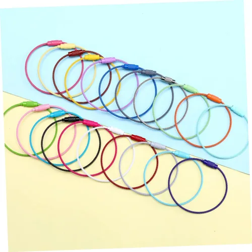 Vista 7 de COHEALI Llavero de metal para manualidades, 10 piezas, llavero de coche, colgante de equipaje, anillo de identificación, anillo de alambre, etiqueta