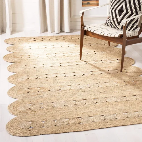 Vista 13 de SAFAVIEH Natural Fiber Collection - Alfombra decorativa de 2 pies 3 pulgadas x 4 pies, marfil, hecha a mano de yute trenzado trenzado, ideal