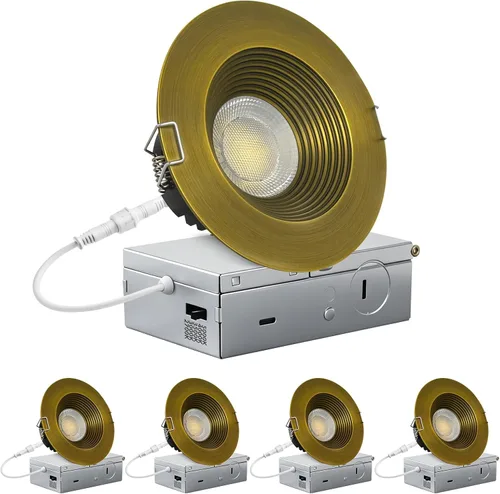 Vista 29 de Adetu lámpara de techo empotrable antirreflejos LED de 2 pulgadas, 5 CCT, con caja de conexiones, 2700K/3000K/4000K/5000K seleccionables, CRI90+, 8