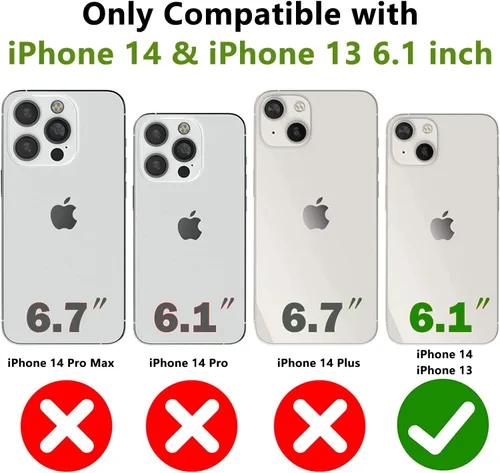 Vista 2 de Funda diseñada para iPhone 14, iPhone 13, 2 en 1, regalo de grado militar, resistente a caídas, resistente a prueba de golpes, para iPhone 14, funda