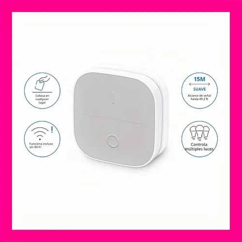 Vista 4 de WiZ Connected Botón portátil - Paquete de 2 - Viene con 2 pilas alcalinas AAA - Interruptor de luz inalámbrico - Control con aplicación