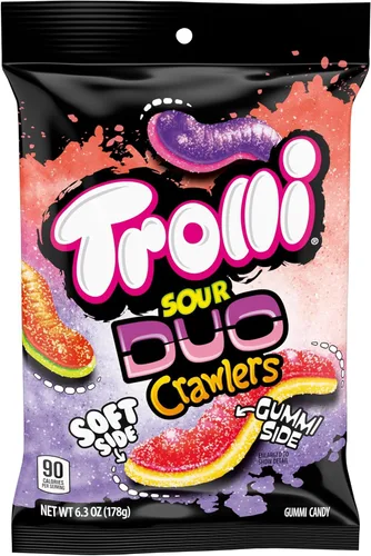 Vista 9 de Trolli Sour Brite Duo Crawlers Candy, bolsa de 6.3 onzas
