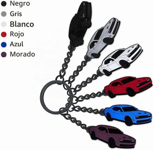 Vista 4 de Llavero para Dodge Challenger Hellcats Dakota Charger SRT Avenger Durango, accesorios Dodge Challenger 2015-2022