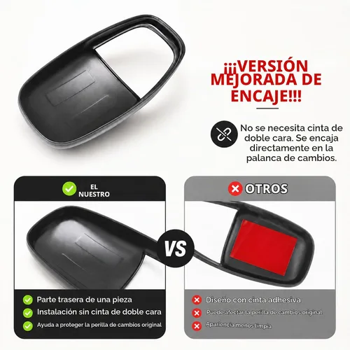 Vista 2 de Cubierta para cabeza de palanca de cambio para accesorios Dodge Charger 2015-2023 Challenger 2015-2024 Durango 2016-2025 2026, inserto