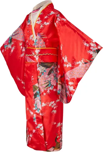 Vista 9 de Kimono para niñas Yukata - Disfraz tradicional japonés para cosplay