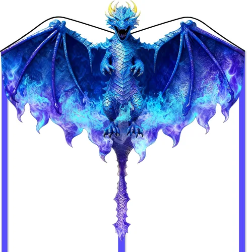 Vista 11 de JEKOSEN Dragon Kite - Cometas Delta grandes para niños y adultos Principiantes, cuerda de una sola línea fácil de volar para viajes a la playa