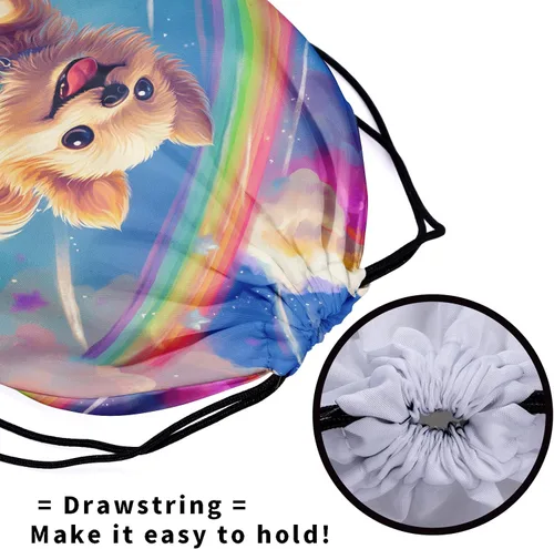 Vista 236 de Bolsa de agarre de gimnasia de piel de animal, bolsa de gimnasia con cordón ajustable, bolsa de cuerda para fauna silvestre, Mariposas Galaxy