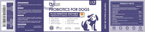 Vista 9 de NATURE TARGET Probióticos para perros, 6 mil millones de probióticos para perros con prebióticos y enzimas para la salud digestiva e intestinal