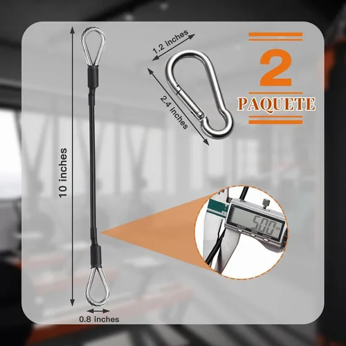 Vista 3 de 2 piezas de extensión de cable para gimnasio, accesorios de reemplazo para máquina de cable, accesorios de polea de cable para gimnasio - cuerda