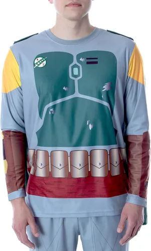 Vista 2 de Star Wars Boba Fett - Conjunto de pijama de manga larga para hombre con capa