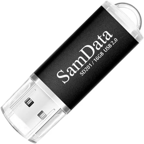 Vista 3 de SamData Paquete de 3 unidades de memoria USB 2.0 de 16 GB, 3 colores: negro, azul, verde