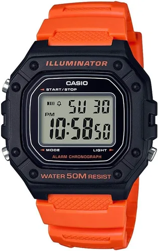 Vista 5 de Casio W218H Series Men’s Digital Watch 50M WR 1/100 Second Stopwatch 100 SEC Chronograph LED Backlight Countdown Timer Daily Alarm
