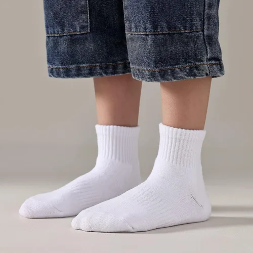 Vista 4 de EPEIUS Calcetines acolchados de algodón grueso para niños y niñas, calcetines deportivos de corte bajo, paquete de 6 unidades de 4 a 14 años