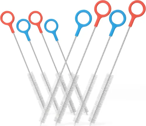 Vista 8 de Buenalife Juego de 4 cepillos de limpieza resistentes – Limpiadores de paja extra largos para pajitas reutilizables de metal y plástico, para azul