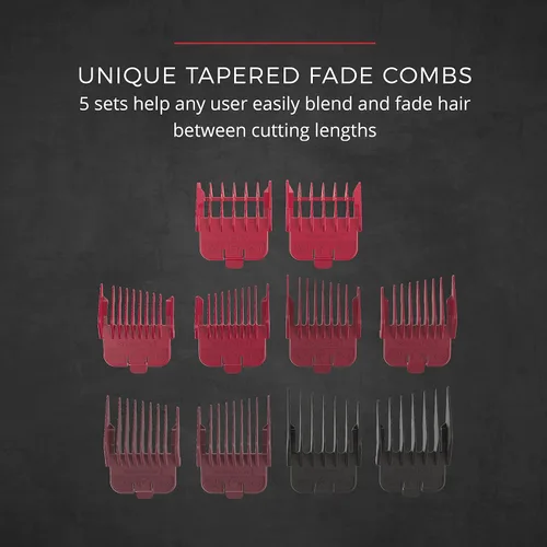 Vista 5 de Remington Easy Fade - Kit de corte de pelo para hombres, peines fijos cónicos y estándar, estuche de viaje incluido, color negro